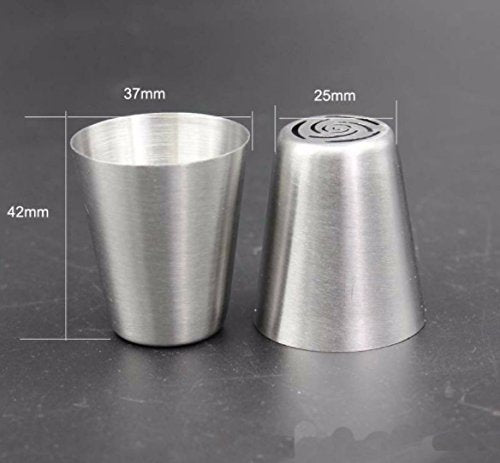 RFAQK - 50 Pcs Russian Piping Tips Set- 15 Numbered, Easy to Use Icing Nozzles - 2 Leaf Tips - 2 Couplers -30 Icing Bags -1 Pastry Bag- Pattern Chart,E.Book User Guide, cupcake decorating Kit supplies