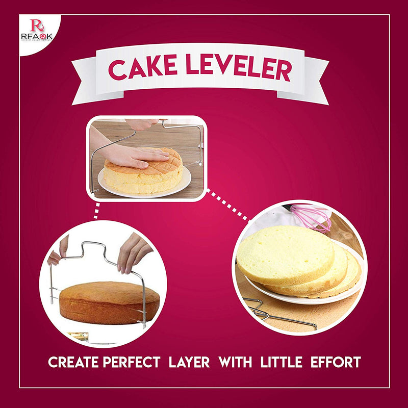 Cake Turntable and Leveler-Rotating Cake Stand with non slip pad- Straight & Offset Spatula-3 Icing Smoother Scraper Set -EBook-Cake Decorating Supplies Kit for Beginners -Baking Tools & Accessories
